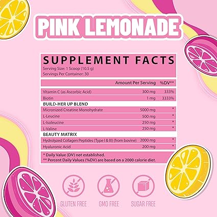 Creatina Nutrex para Mujeres Pink Lemonade, 30 Porciones