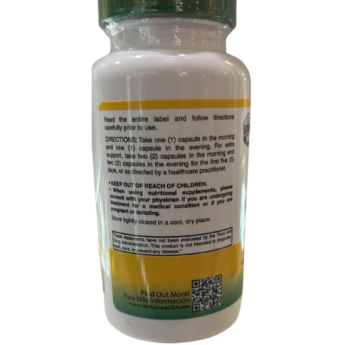 Curcuma con Boswellia para Inflamación y Dolor en Puerto Rico de Herbacure USA — etiqueta del producto