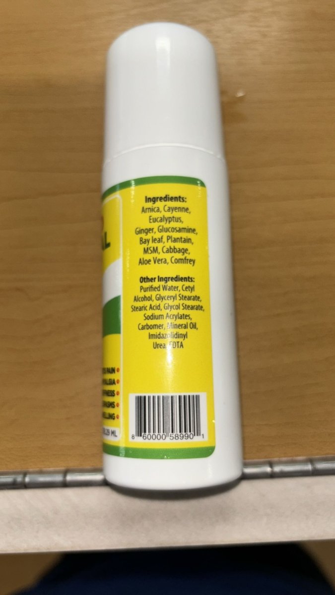 Alivio Natural Pain Relief Roll-On, 4 oz (118.29 ml) de Irish Supplements — etiqueta del producto