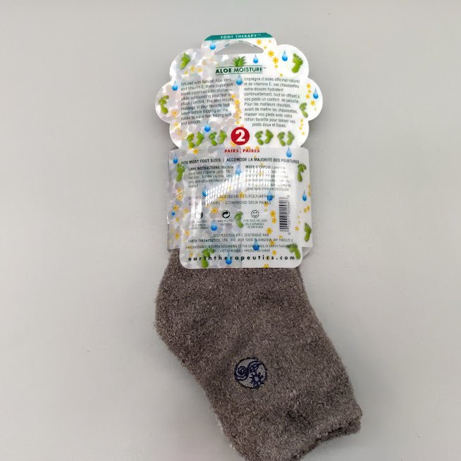 Aloe Infused Moisturizing Socks - Gray Plaid 2Pair de Earth Therapeutics — etiqueta del producto