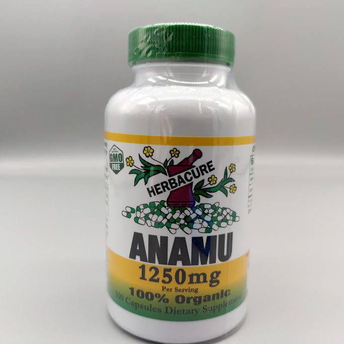 Anamú Herbacure 625 mg 100 cápsulas, Petiveria alliacea en hoja (foto de archivo)