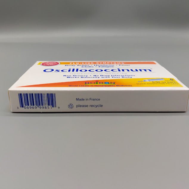 Anti gripal Oscillococcinum Homeopathic Flu Quick-Dissolving Pellets 6 Pack de Boiron — vista lateral
