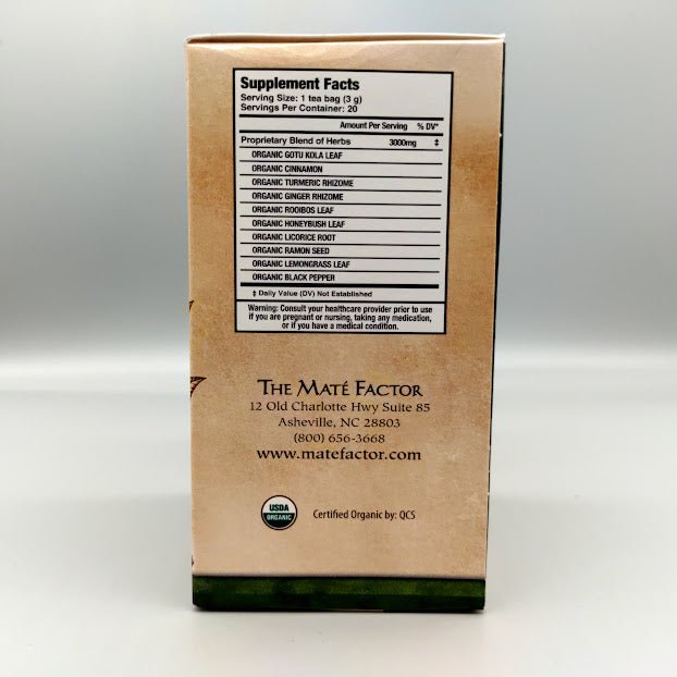 Antioxidant Tea - 20 Teabags de Maté Factor — etiqueta del producto