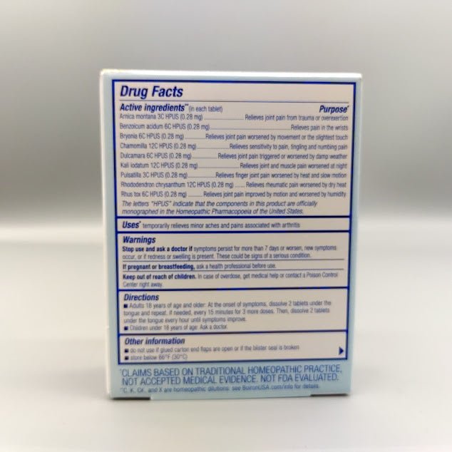 Arnicare Arthritis de Boiron, 60 tabletas de disolución rápida — etiqueta del producto