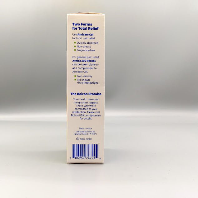 Arnicare Gel & Value Pack, 2.6oz, 80 Pellets de Boiron — vista lateral