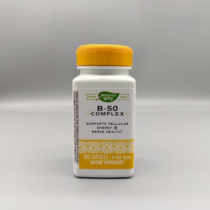 B-50 Complex - Support Celular Energy & Merve Health - 100 Capsules de Natures Way