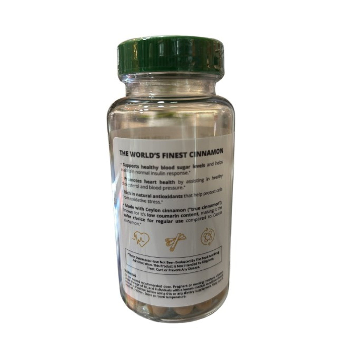 Canela de Ceilán SMART Nutrition 1000 mg 60 cápsulas veganas — vista posterior del envase (foto de archivo)