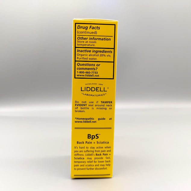 Back Pain + Sciatica - 1oz de Liddell Laboratories — vista posterior