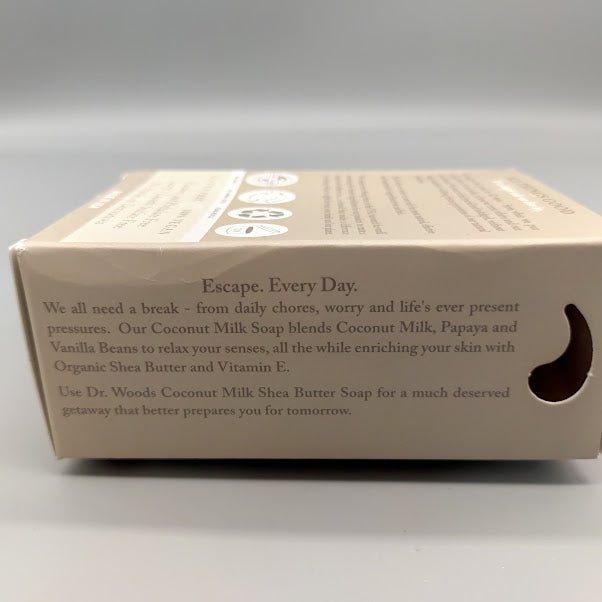 Bar Soap Coconut Vanilla Papaya 5.25 OZ de Dr. Woods — vista lateral