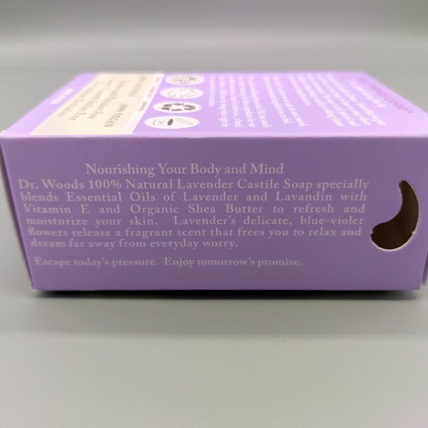 Bar Soap Lavender with Org Flowers 5.25 OZ de Dr. Woods — vista lateral