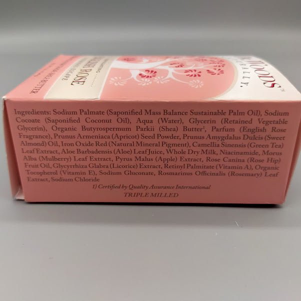 Bar Soap Skin Lightening Rose 5.25 OZ de Dr. Woods — etiqueta del producto