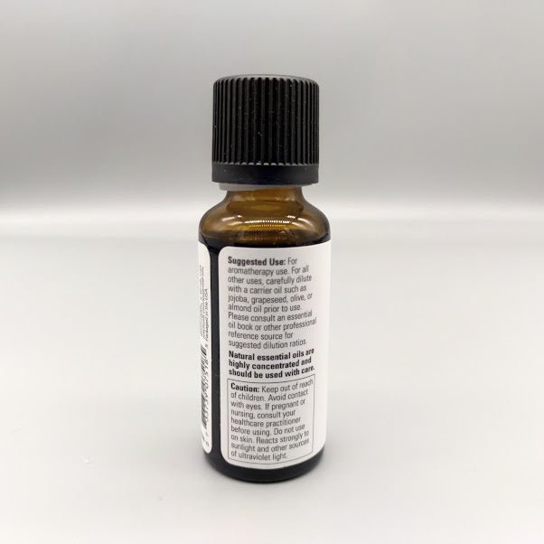 NOW bergamot label: Suggested Use for aromatherapy and Caution with Do not use on skin