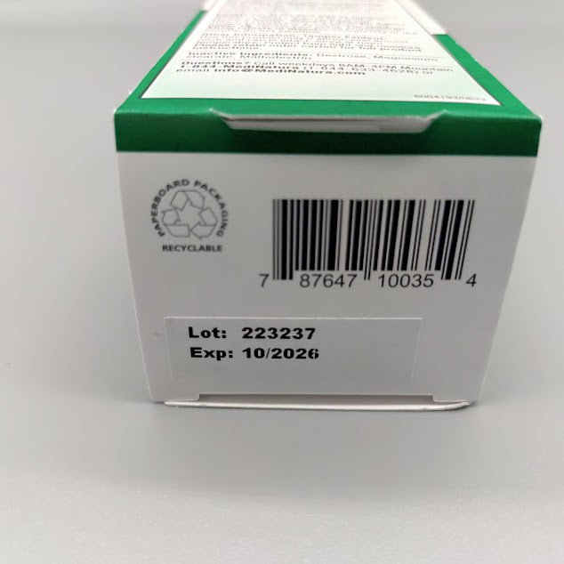 BHI Hemorrhoid MediNatura, frasco de 100 tabletas homeopáticas — detalle del producto (foto de archivo)
