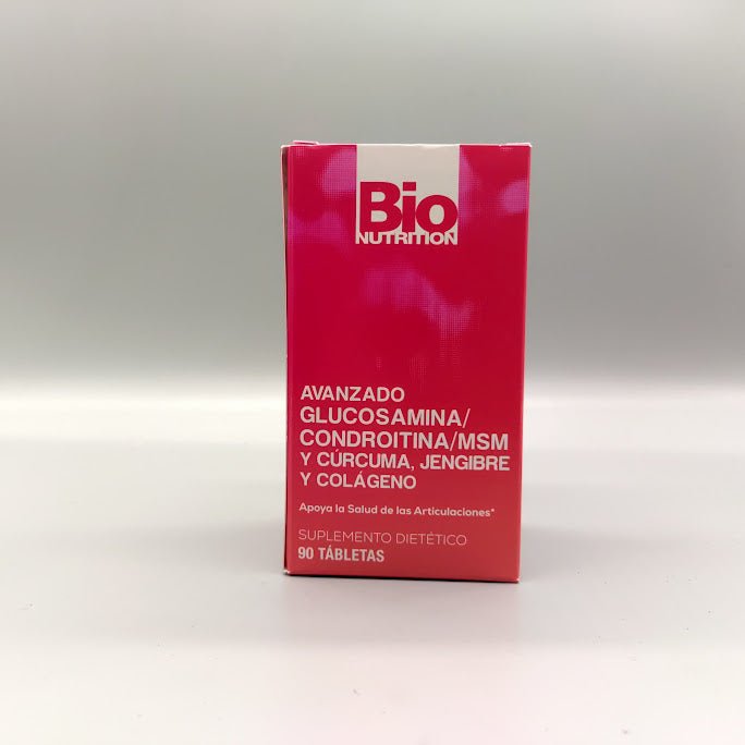 Frente en español: Avanzado Glucosamina/Condroitina/MSM y Cúrcuma, Jengibre y Colágeno, 90 Tabletas