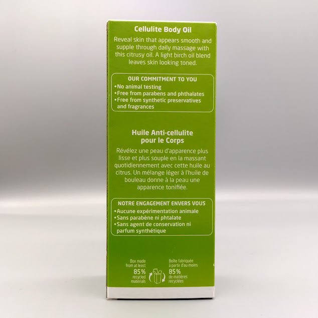 Birch Cellulite Oil 3.4 OZ de Weleda — vista posterior del envase