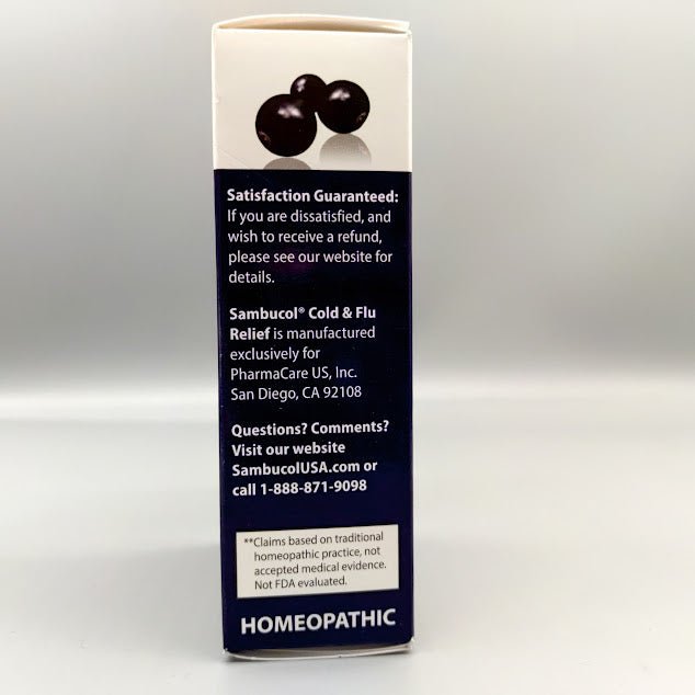 Black Elderberry Cold & Flu 30 Tablets de Sambucol — vista posterior