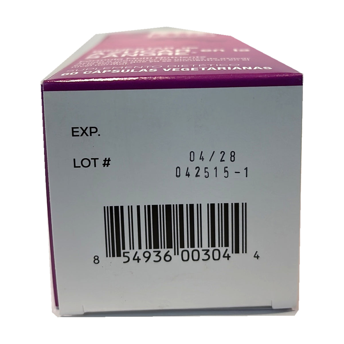 Blood Sugar Wellness: base con UPC 854936003044, EXP. 04/28 y LOT # 042515-1.