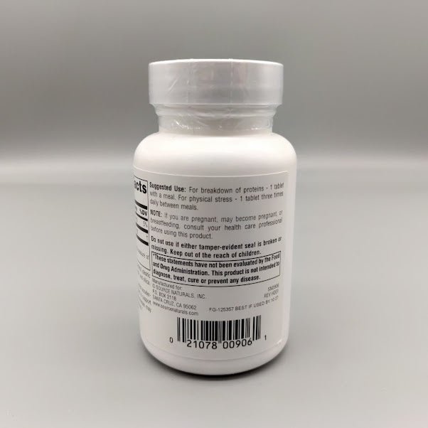 Bromelain - Pineapple Enzyme 600GDU 500mg 60 Tablets de Source Naturals — vista posterior