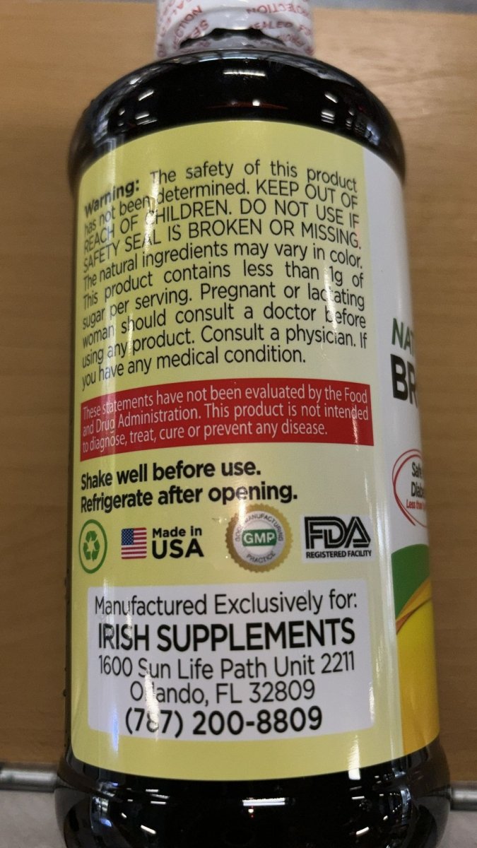 Bronqui Stop Immune Health, 16 oz (480 ml) en Puerto Rico de Irish Supplements — etiqueta del producto