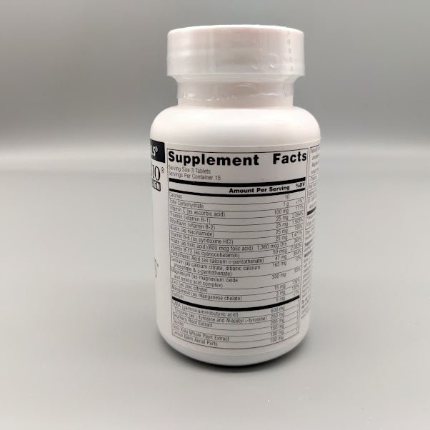 Calm Thoughts - 45 Tablets - Source Naturals — etiqueta del producto