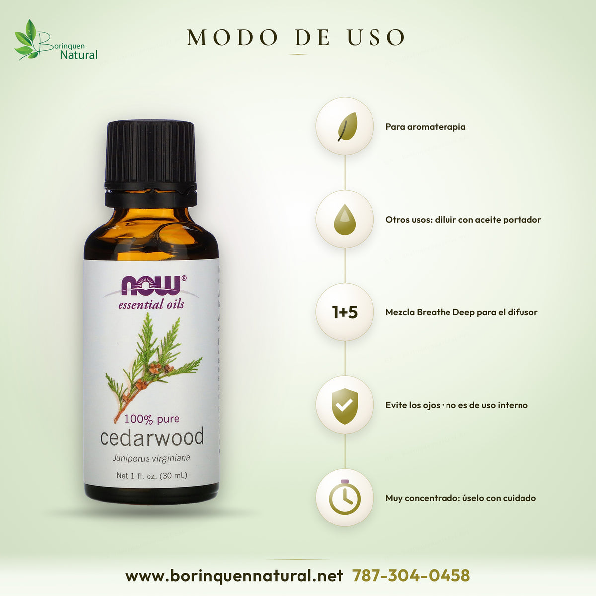 NOW cedarwood oil directions: aromatherapy, dilute with a carrier oil, Breathe Deep blend and cautions