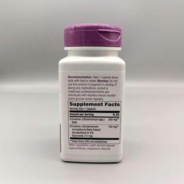 Cinnamon - 8% Flavonoids - 60 Veggie Capsules - Nature's Way (foto de archivo)