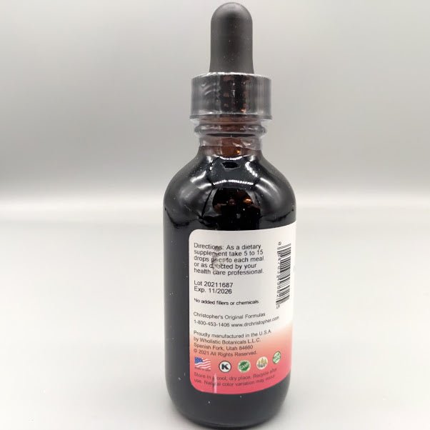 Cleanse Blood Stream 2 Oz - Limpia el Torrente sanguíneo de Christophers Original Formula — vista posterior (foto de archivo)