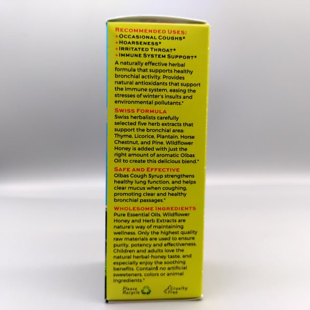 Cough Syrup, 4 fl oz 118 ml de Olbas — vista posterior