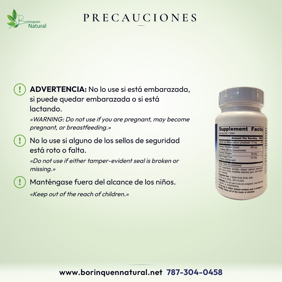 Precauciones del Extracto de Cúrcuma Planetary Herbals: embarazo y lactancia, sellos de seguridad y alcance de los niños