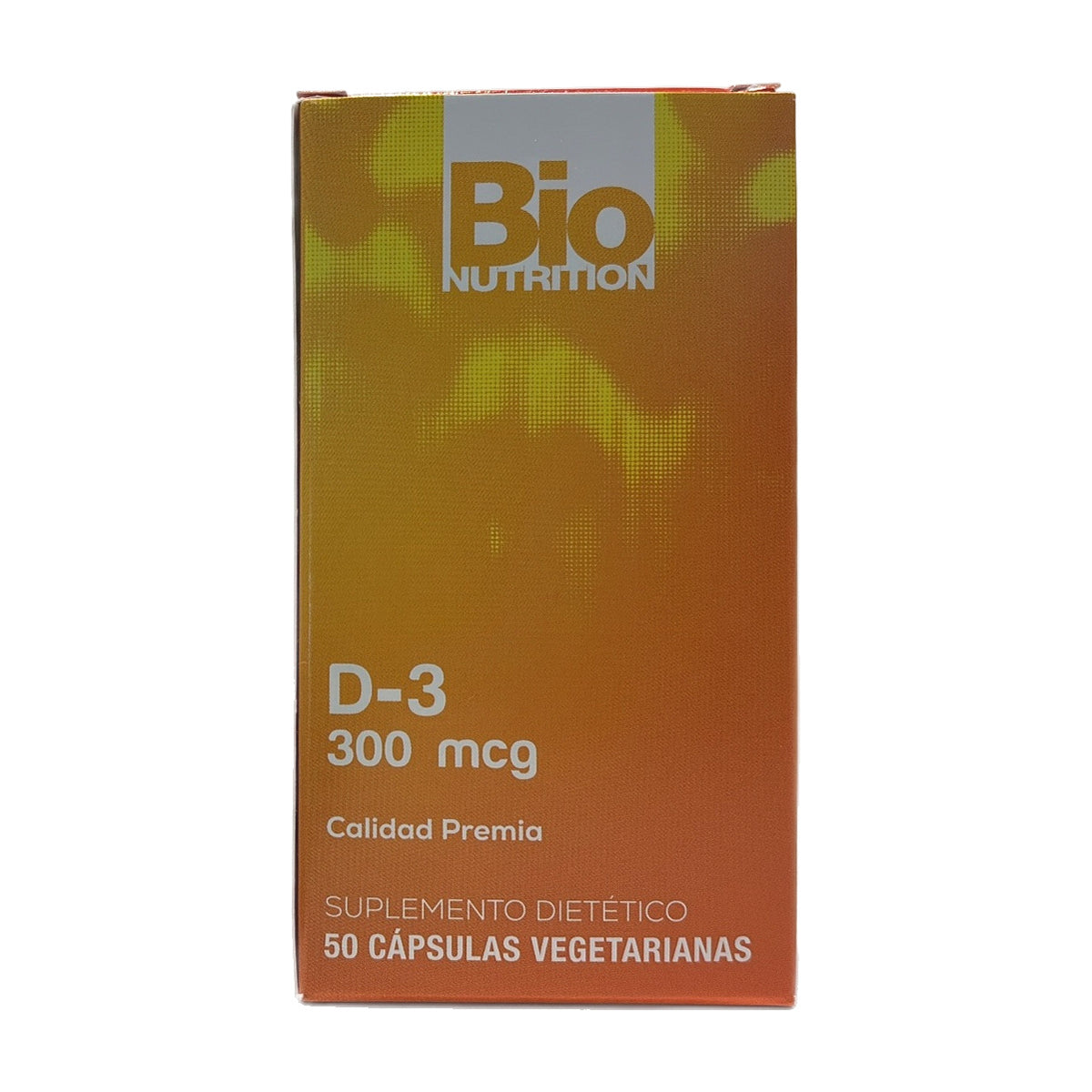 Caja de Vitamina D-3 de Bio Nutrition, 300 mcg, 50 cápsulas vegetarianas, suplemento dietético, vista de frente