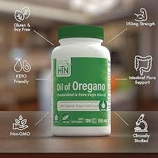 Oil of Oregano 150 mg – 120 Softgels de Health Thru Nutrition — etiqueta con los ingredientes
