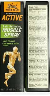 Tiger Balm Active Muscle Spray 2.53 oz — etiqueta del producto