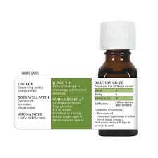 Essential Oil Citronella Java 0.5 fl oz de Aura Cacia — vista posterior del envase (foto de archivo)