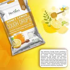 Herbion Cough Drops Honey Lemon – 25 Pastillas de Herbion Naturals — etiqueta del producto