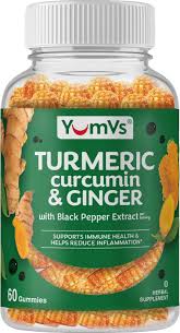 Turmeric W/ Ginger & Black Pepper-60 gummy de Yum-V's