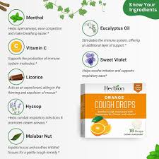 Cough Drops Sabor Naranja – 18 pastillas de Herbion Naturals — vista posterior