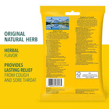 Cough Drops Original Herb – 21 pastillas de Ricola — etiqueta del producto