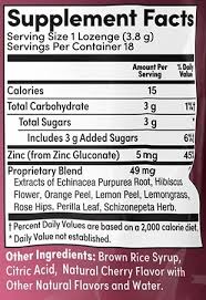 Lozenge Cherry Echinacea Zinc de Zand — etiqueta del producto