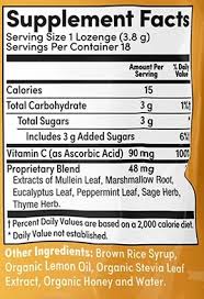 Lozenge Honey Lemon de Zand — etiqueta del producto
