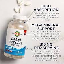 Star Chelated Magnesium Bysglycinate 180 tablets de Kal — etiqueta del producto