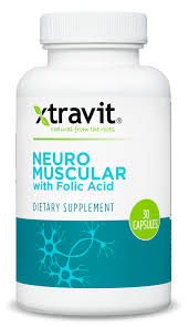 Xtravit Neuro Muscular with Folic Acid bottle, dietary supplement, 30 capsules