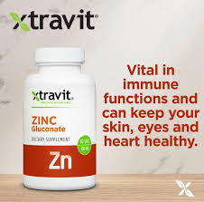 Frasco de zinc gluconato Xtravit de 14 mg con 60 tabletas