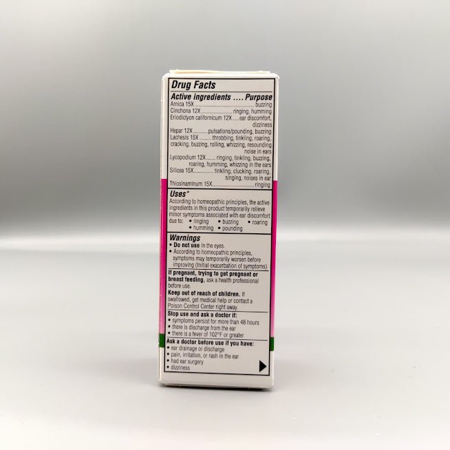 Ear Ringing Remedy Ear Drops 10 ML de Similasam — etiqueta del producto
