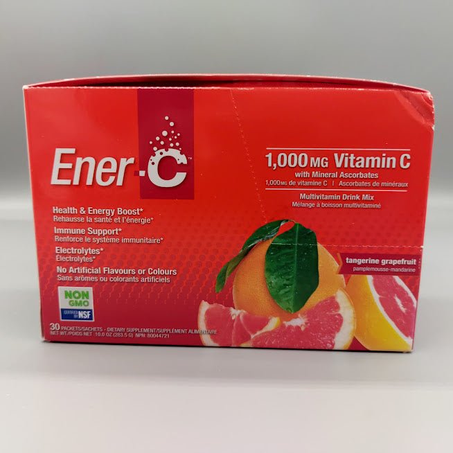 Ener-C Tangerine Grapefruit 1000 Mg 30 unidades — etiqueta con los ingredientes
