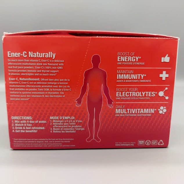 Ener-C Tangerine Grapefruit 1000 Mg 30 unidades — vista lateral del envase