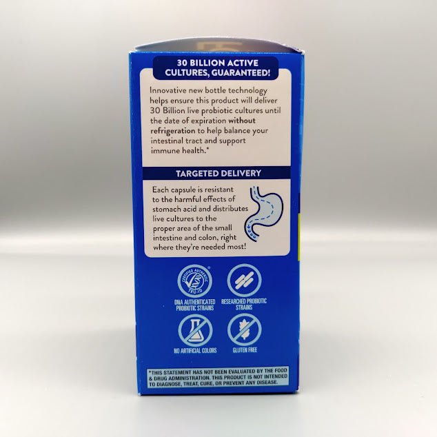 Fortify - Daily Probiotic + Prebiotic - 30 Billion - 11 Strains - 30 Delayed Release Veget — vista lateral