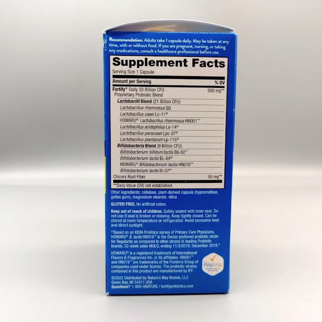 Fortify - Daily Probiotic + Prebiotic - 30 Billion - 11 Strains - 30 Delayed Release Veget — etiqueta del producto