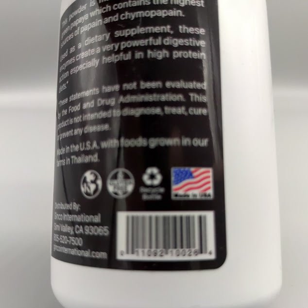 Green Papaya Digestive Enzymes 150 Caps de Royal Tropics — vista lateral (foto de archivo)