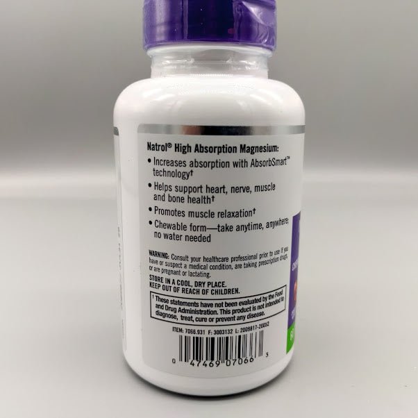 High Absorption Magnesium - 250Mg - 60 Chewable Tablets (foto de archivo)