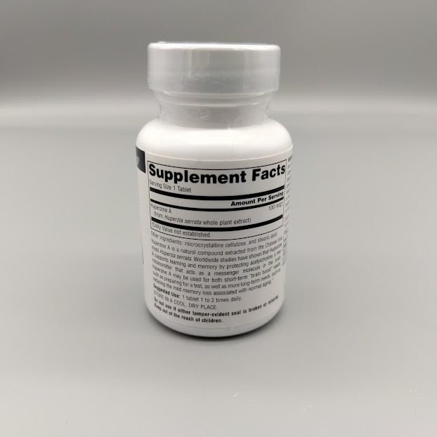 Huperzine A for learning and memory 100 MCG 60 T de Source Naturals — etiqueta con los ingredientes